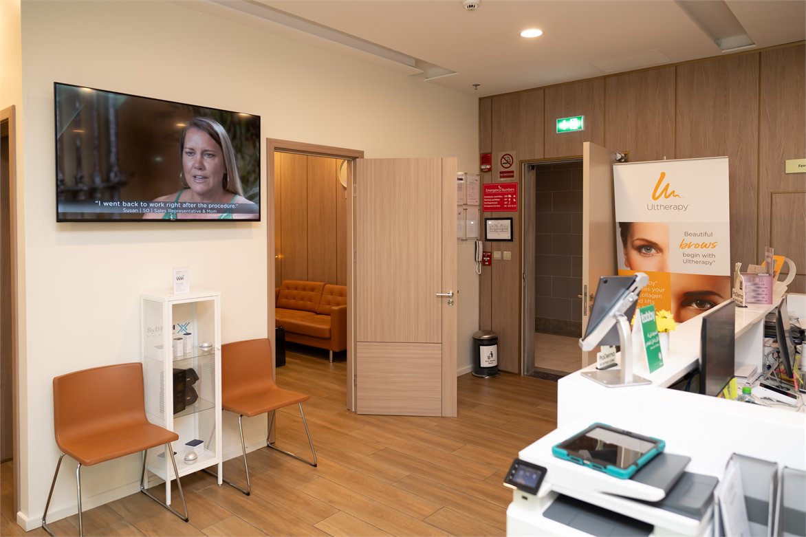 MSM Pro Derma waiting area and reception desk